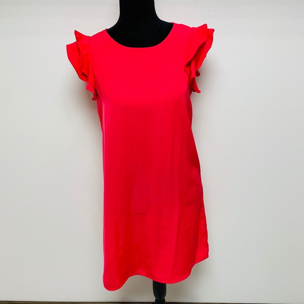 Jasmine & Juliana Fuchsia Ruffle Shift Dress 2